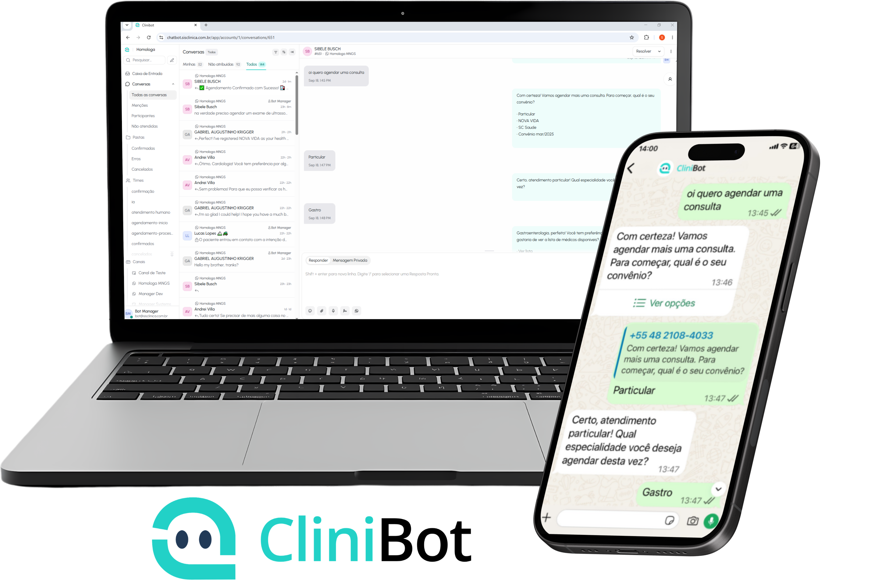 CLINIBOT · ATENDIMENTO INTELIGENTE E MULTICANAL